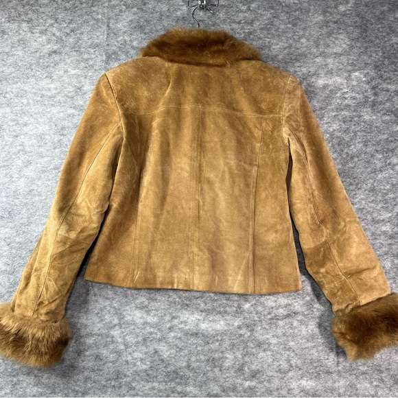 Alfani Suede Jacket w/ Removable Faux Fur Trimmed Quilted Shell Women’s Small - Picture 8 of 16